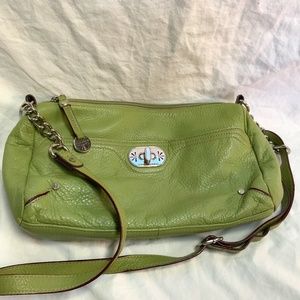 Green Leather Crossbody or Shoulder Bag by Isaac Mizrahi